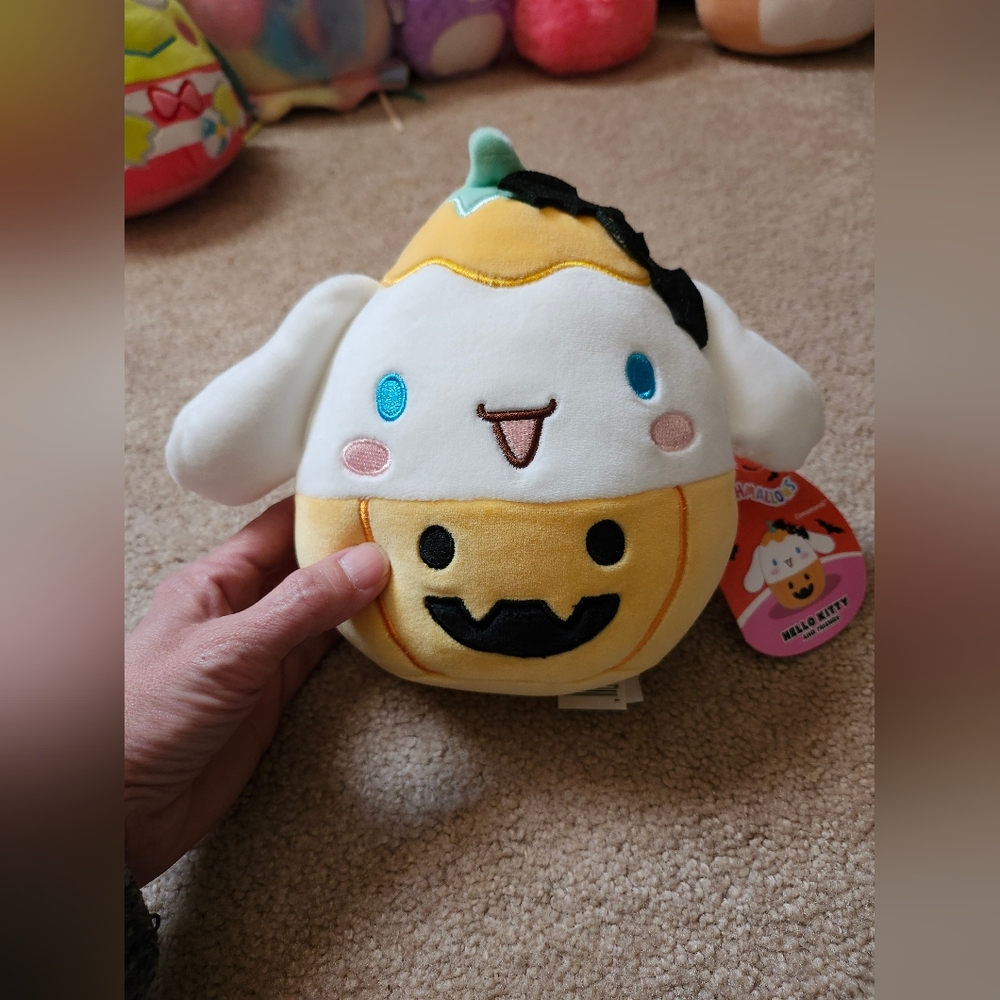 Squishmallows Halloween Cinnamoroll Plush Toy with Yellow and White Design